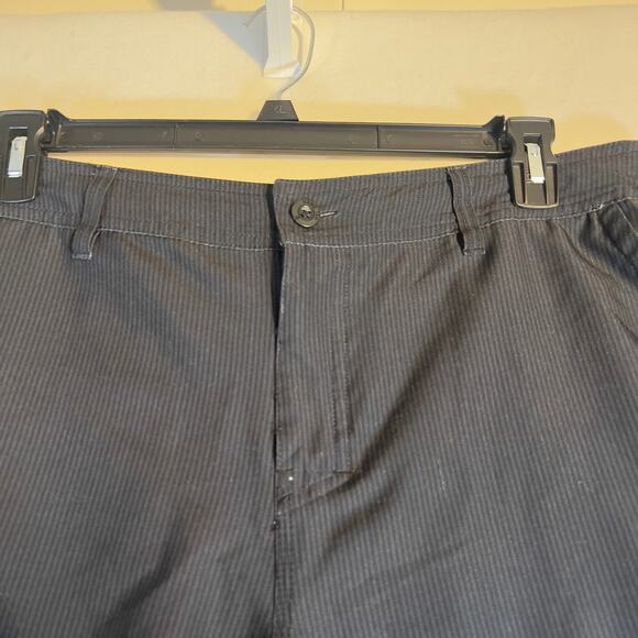 Hang Ten Hybrid Shorts Men W36 Quick Dry Mesh Pockets Black Grey Stripe STRETCH - Picture 9 of 16